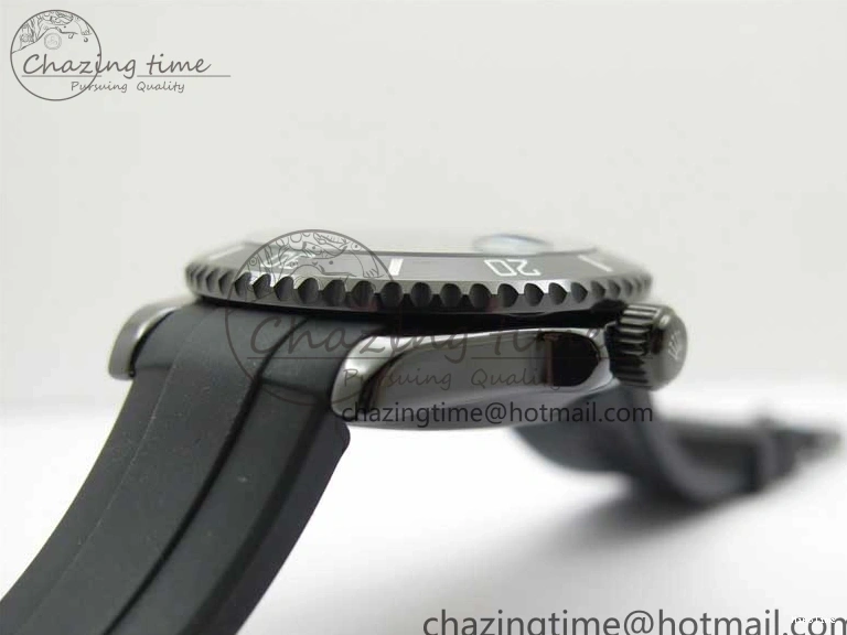 MiroTime 1227 Submariner 40mm Black Ceramic 5GF Best Edition Blue Candy Dial on Black Rubber Strap SA FashionForward 2473